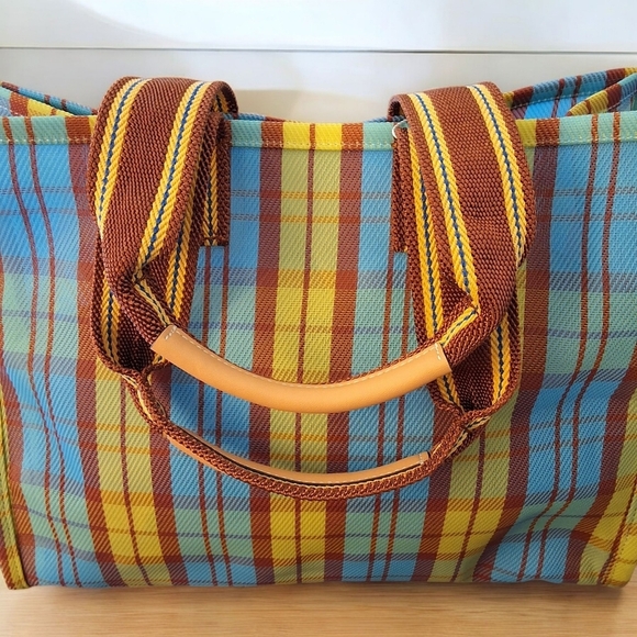 Tory Burch Ella Plaid Market Tote – NWT - Picture 5 of 14